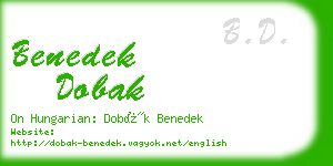 benedek dobak business card